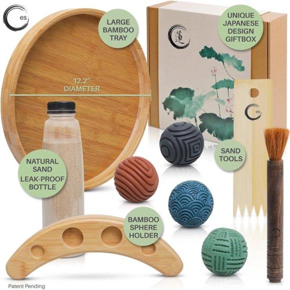 Japanese Zen Garden Kit for Desk - Premium Sand Garden - Mini Zen Décor Office - Picture 6 of 7